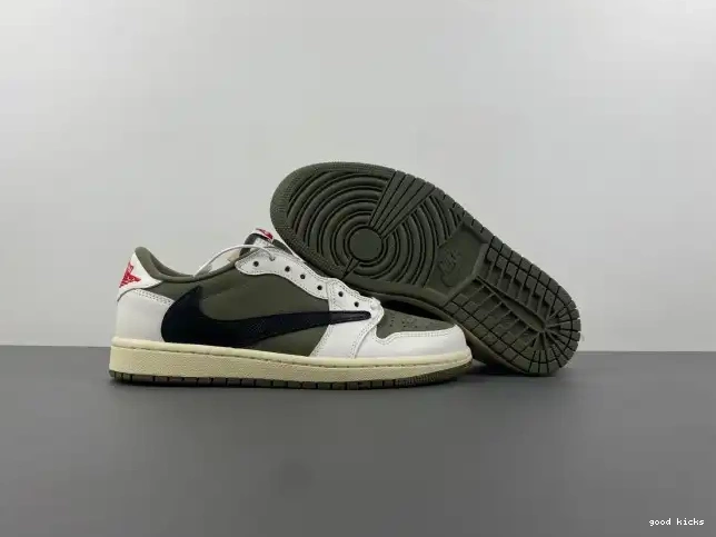 OLIVE SCOTT OG LOW JORDAN 1 AIR TRAVIS X DM7866-200 MEDIUM 0405